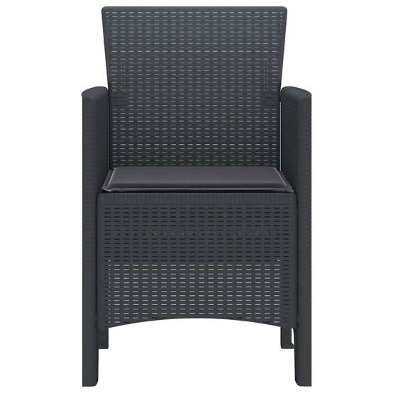 Lot De 4 Chaises De Jardin - Fauteuils De Jardin Anthracite 53 x 49 x 85 cm PP - Image 6