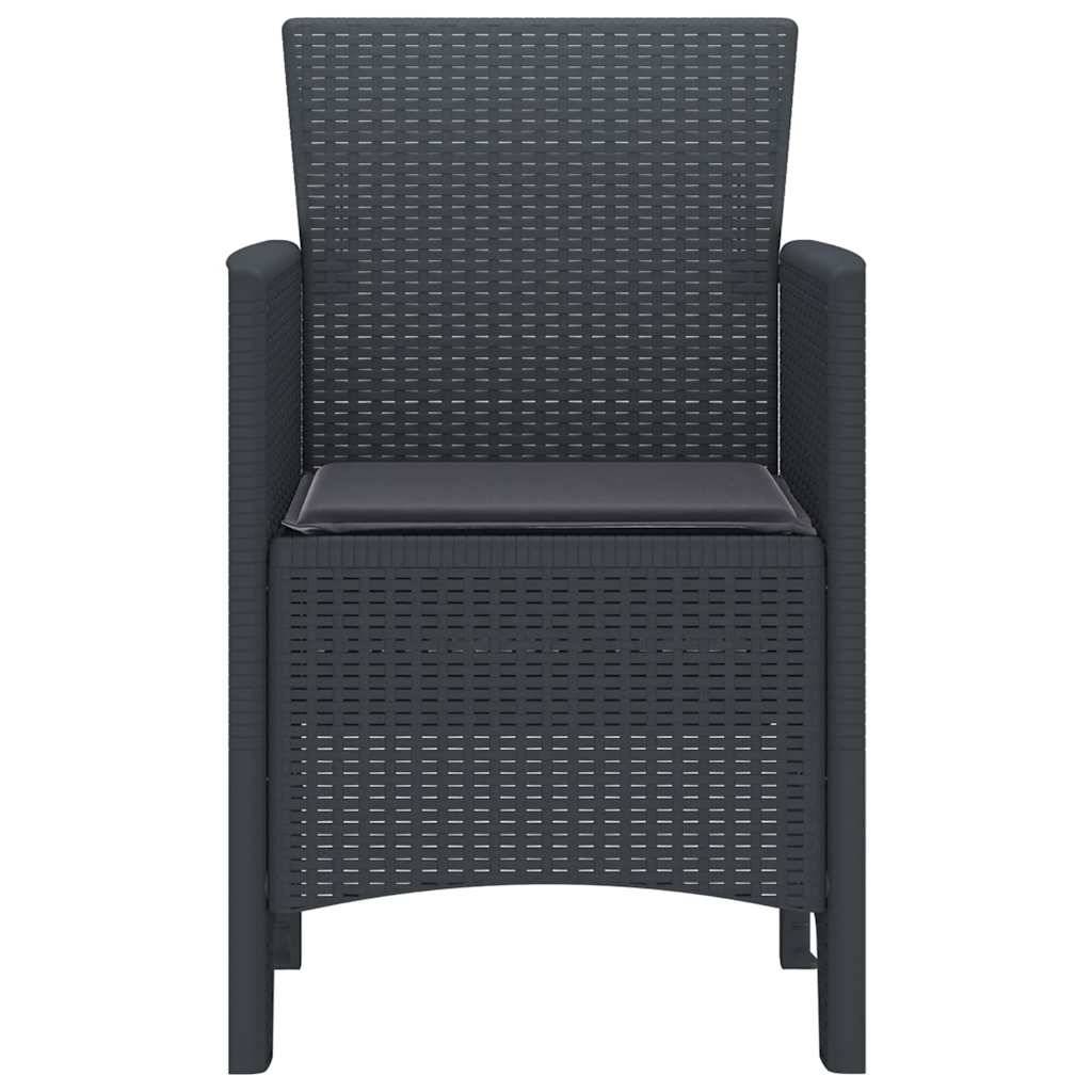 Lot De 4 Chaises De Jardin - Fauteuils De Jardin Anthracite 53 x 49 x 85 cm PP - Image 6