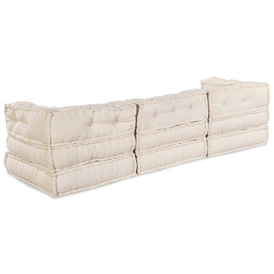 Canapé modulaire tissu crème 210 x 70 x 56 cm - PANGIVO - Image 7