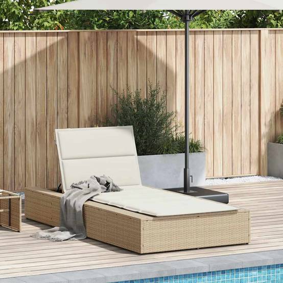 Vidaxl - Transat avec coussin flottant beige résine tressée vidaXL 4104206 - Image 1