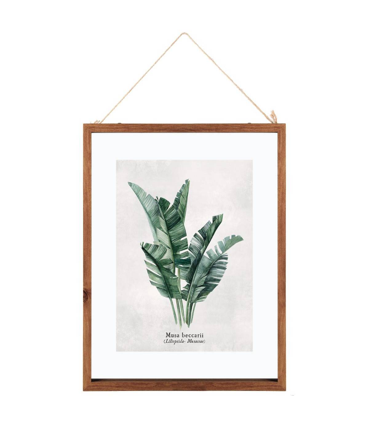 Cadre décoratif Feuilles en Bois et Verre 38 x 48 cm - Image 1