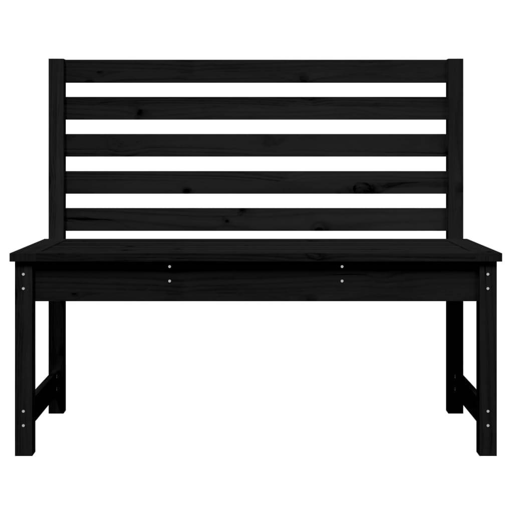 Maison Chic - Banc de jardin - Banc d'extérieur - Banquette noir 109 cm bois massif de pin - Image 4