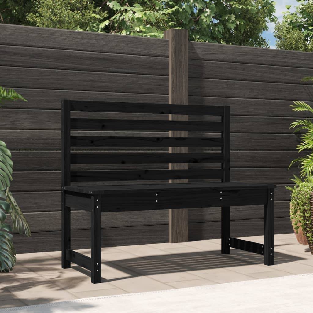 Maison Chic - Banc de jardin - Banc d'extérieur - Banquette noir 109 cm bois massif de pin - Image 2