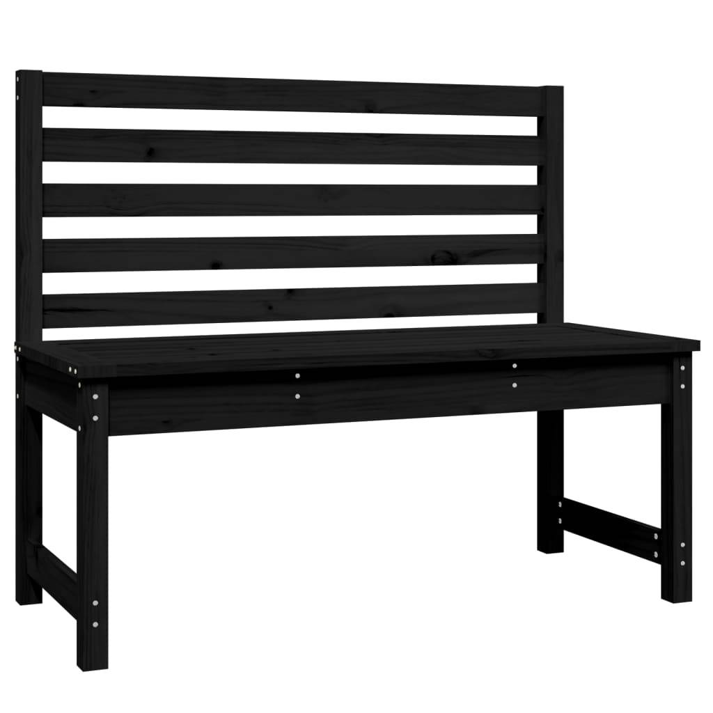 Maison Chic - Banc de jardin - Banc d'extérieur - Banquette noir 109 cm bois massif de pin - Image 1