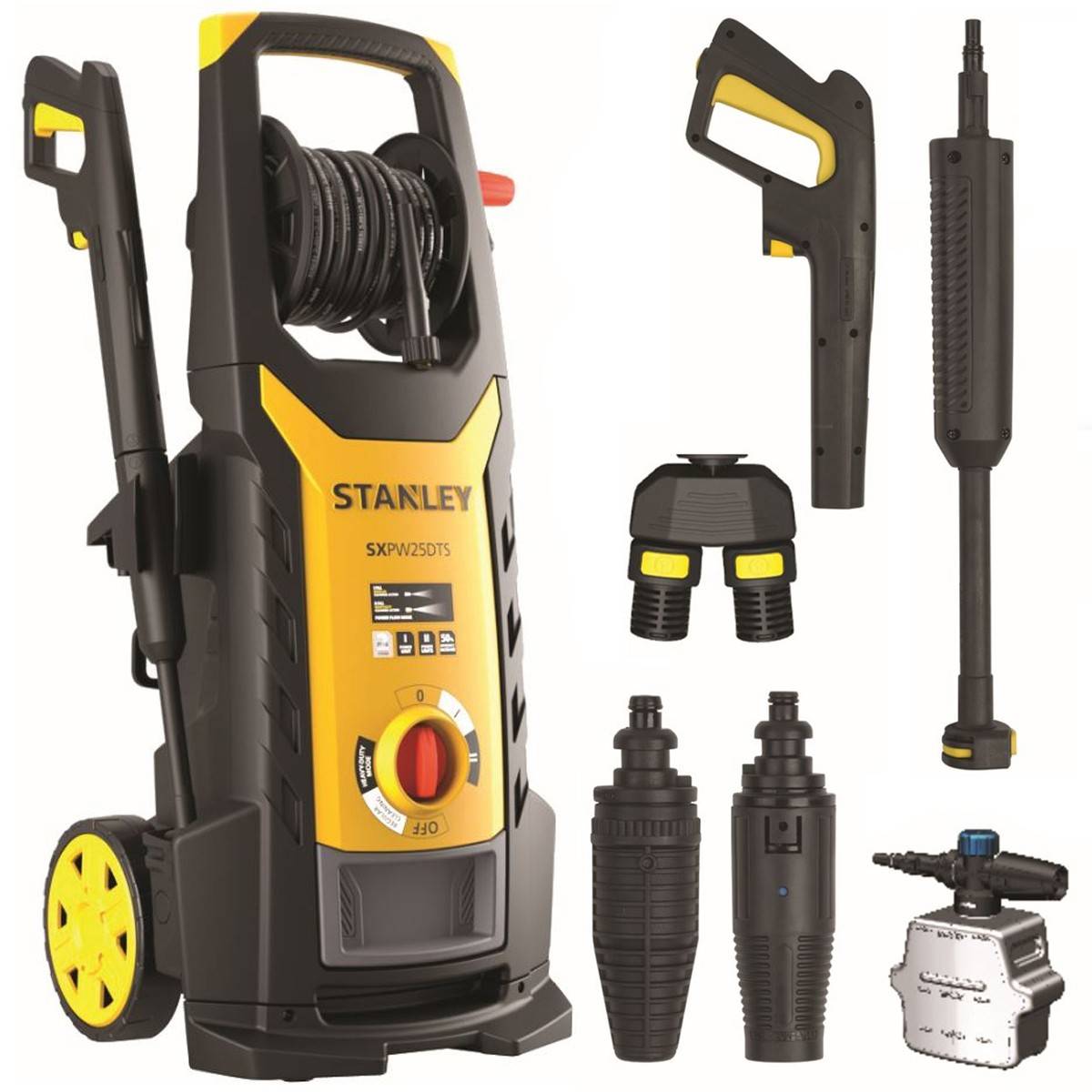 stanley - Nettoyeur haute pression STANLEY 2500W 150 bars SXPW25DTSE Double jet Motopompe DUALTECH Tuyau 8m accessoires - Image 1