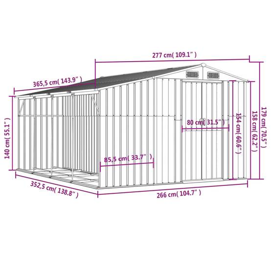 Abri Jardin Acier Galvanisé 10m² Cabane Rangement Outils 4 Aérations Vert - ComfortXL Outdoor Living - Image 10
