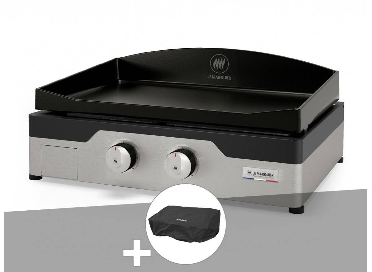 Lemarquier - Plancha gaz Signature Allure 260 Duo + Housse de protection - Le Marquier