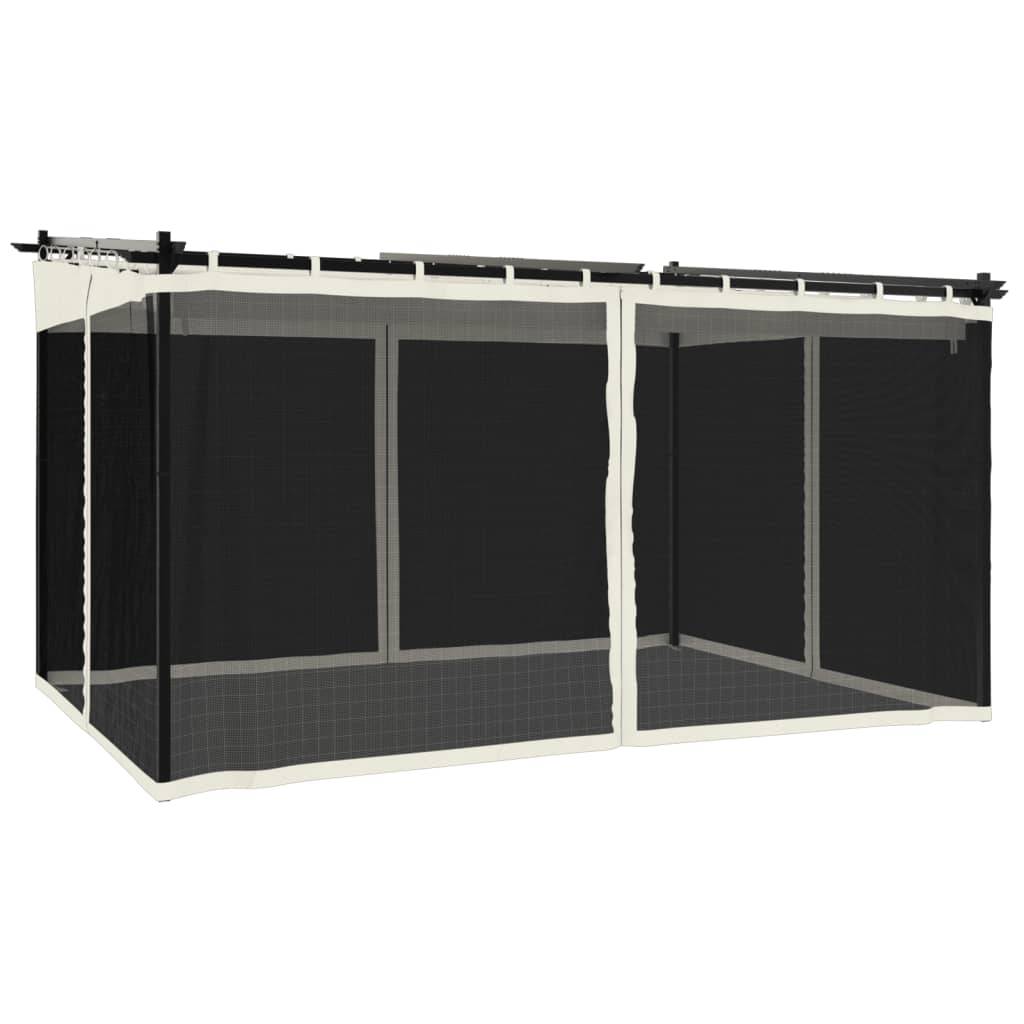 ComfortXL - Pergola Acier 4x3 m avec Toit Rétractable et Moustiquaires pour Extérieur Jardin Crème – ComfortXL Outdoor Living - Image 2