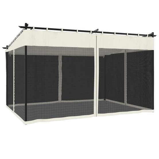 ComfortXL - Pergola Acier 4x3 m avec Toit Rétractable et Moustiquaires pour Extérieur Jardin Crème – ComfortXL Outdoor Living - Image 6