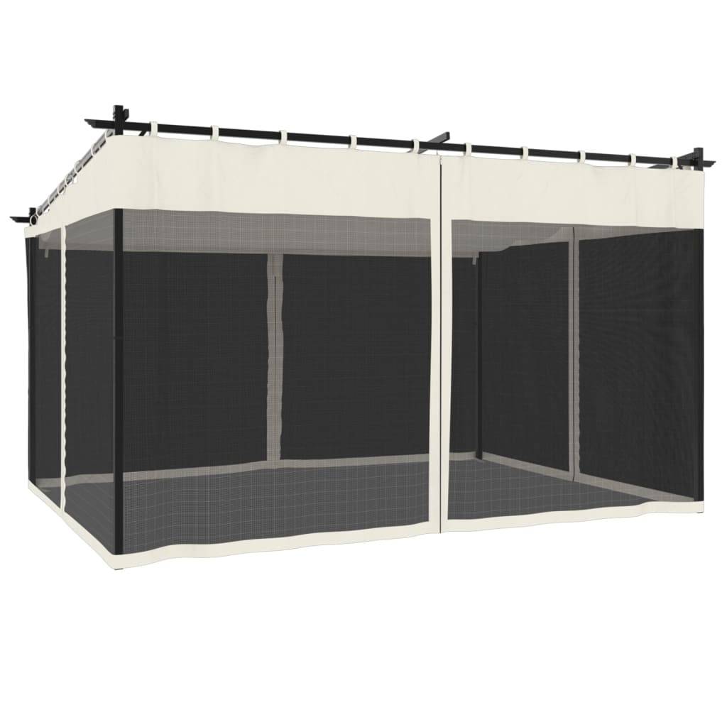 ComfortXL - Pergola Acier 4x3 m avec Toit Rétractable et Moustiquaires pour Extérieur Jardin Crème – ComfortXL Outdoor Living - Image 6