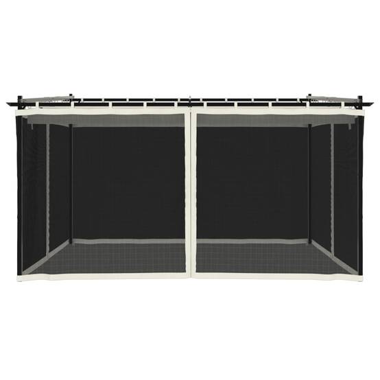 ComfortXL - Pergola Acier 4x3 m avec Toit Rétractable et Moustiquaires pour Extérieur Jardin Crème – ComfortXL Outdoor Living - Image 4