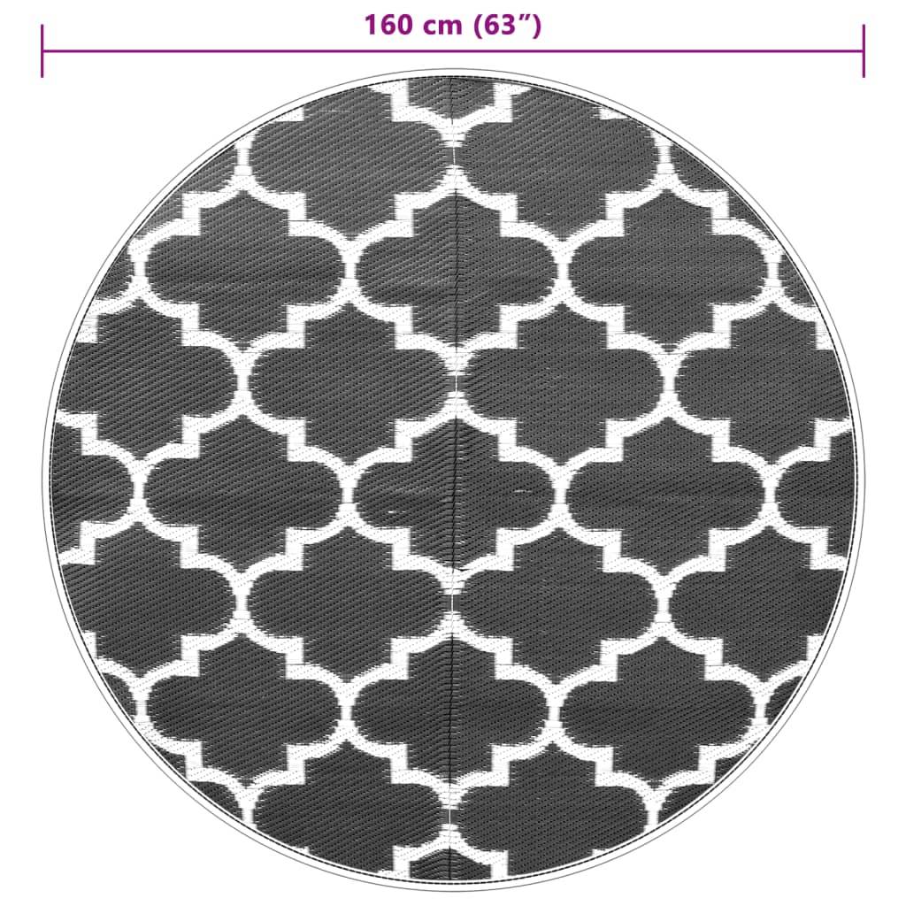 Tapis extérieur - Tapis de jardin - Tapis de terrasse bleu Ø160 cm PP - Image 6