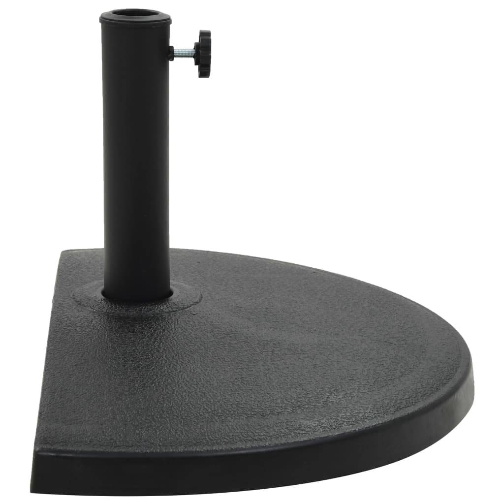 Helloshop26 - Pied base socle demi-rond de parasol résine diamètre 38 et 48 mm 15 kg noir - Image 2