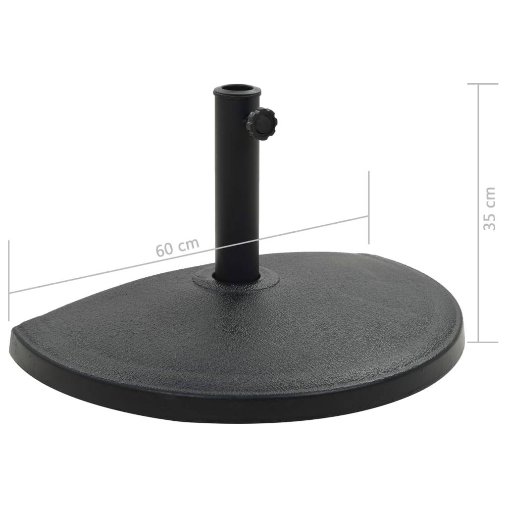Helloshop26 - Pied base socle demi-rond de parasol résine diamètre 38 et 48 mm 15 kg noir - Image 6
