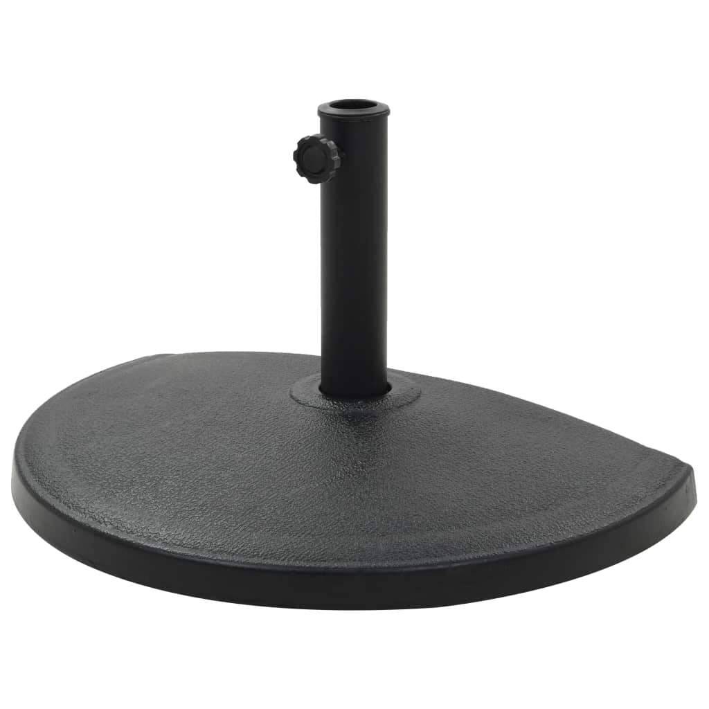 Helloshop26 - Pied base socle demi-rond de parasol résine diamètre 38 et 48 mm 15 kg noir - Image 1