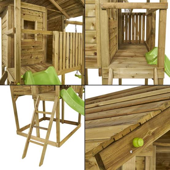 Kangui - Aire de jeux bois - balançoires, toboggan, cabane et balcon WAPITI Kangui - Image 5