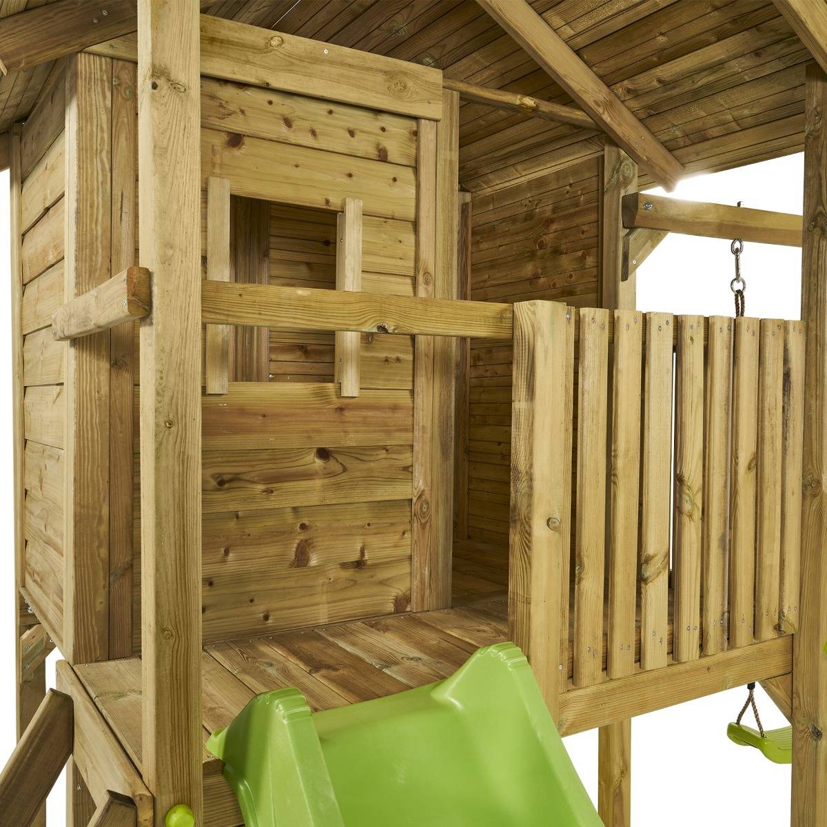 Kangui - Aire de jeux bois - balançoires, toboggan, cabane et balcon WAPITI Kangui - Image 8