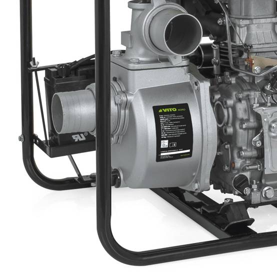 Pompe à eau 5CV Moteur Diesel 4T 246cm3 Motopompe thermique Raccords 80 mm Autonomie 11h VITO - Image 4