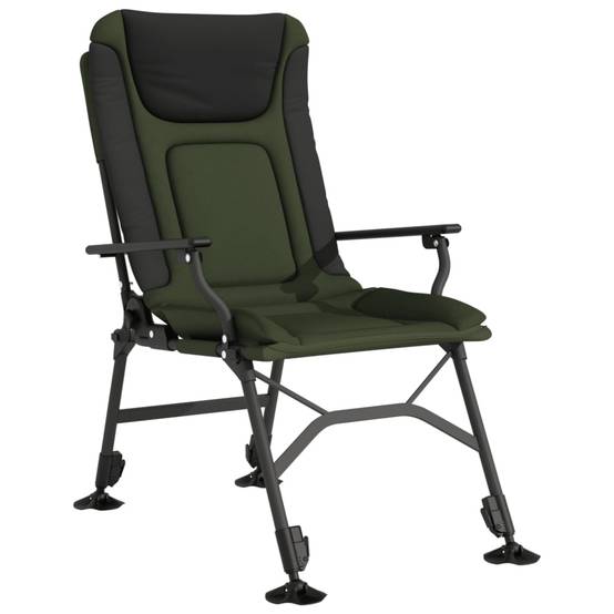 Chaise de pêche pliable acier et tissu vert et noir 61 x 92 x 100 cm - PANGIVO - Image 2