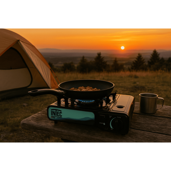 Réchaud à gaz 2200W + 4 Cartouches gaz butane Camping Road trips Piezo Mallette Etna INTEC - Image 4