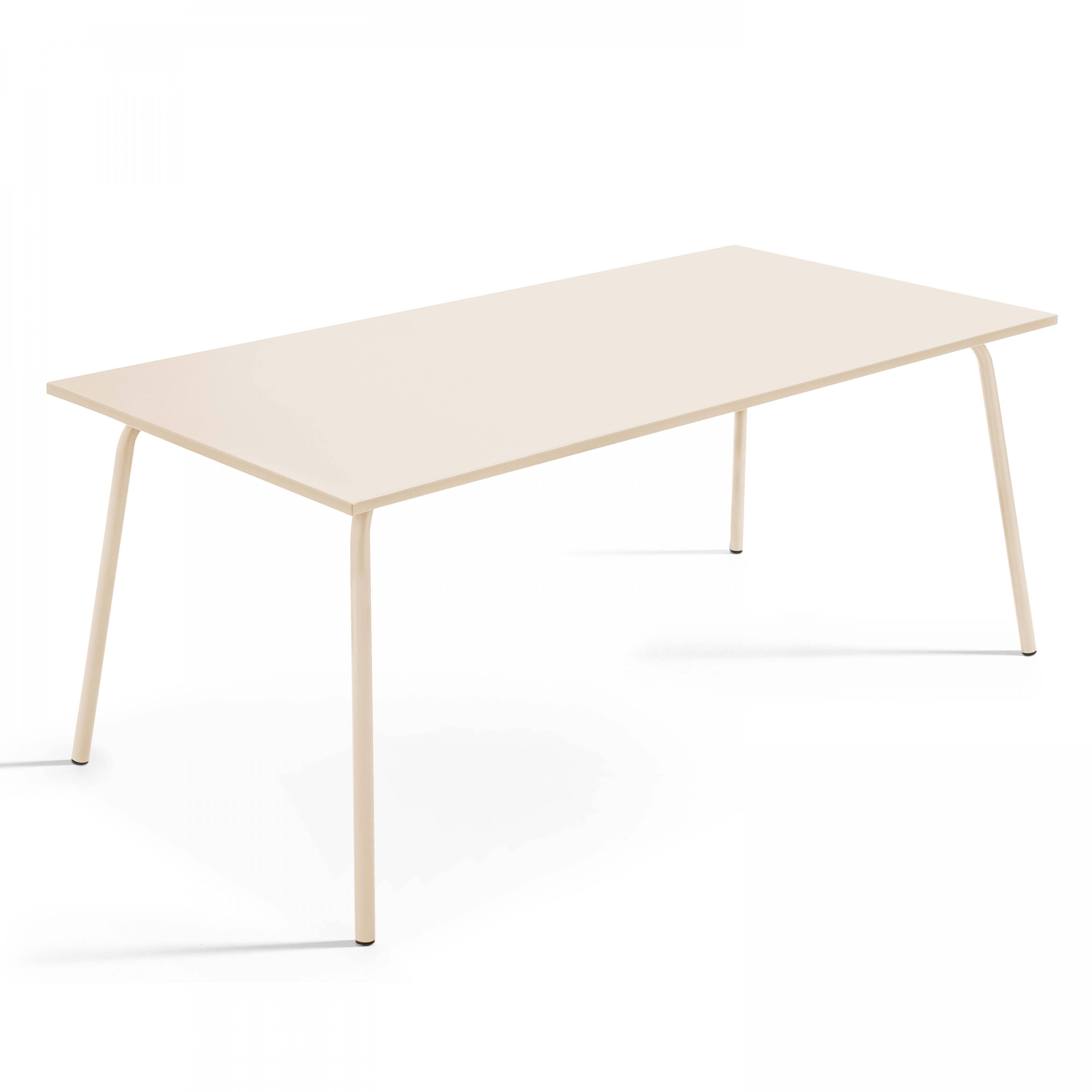 Oviala - Ensemble table de jardin et 6 fauteuils en métal ivoire Palavas - Oviala - Image 5