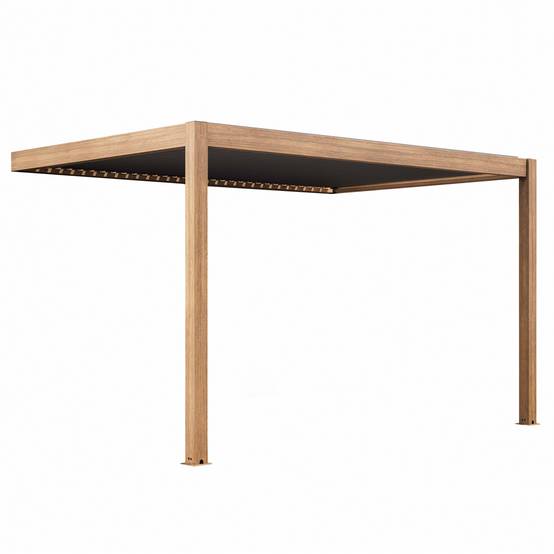 Oviala - Pergola bioclimatique adossée et motorisée éclairée 3x4m bois Thebes - Oviala - Image 2