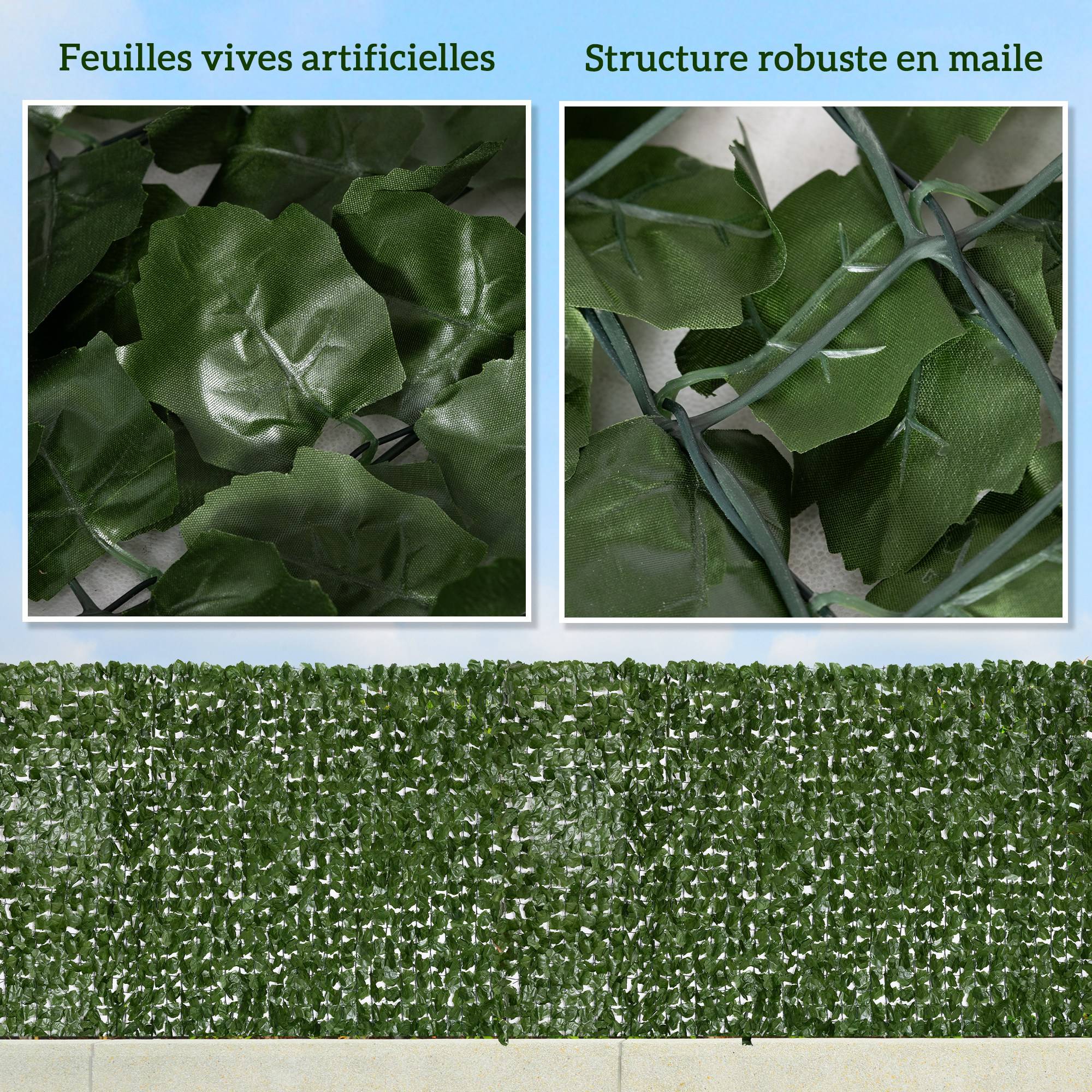 ComfortXL - Haie artificielle brise-vue PE 3 x 1,5 m vert extérieur feuillage lierre anti-UV - ComfortXL Outdoor Living - Image 7