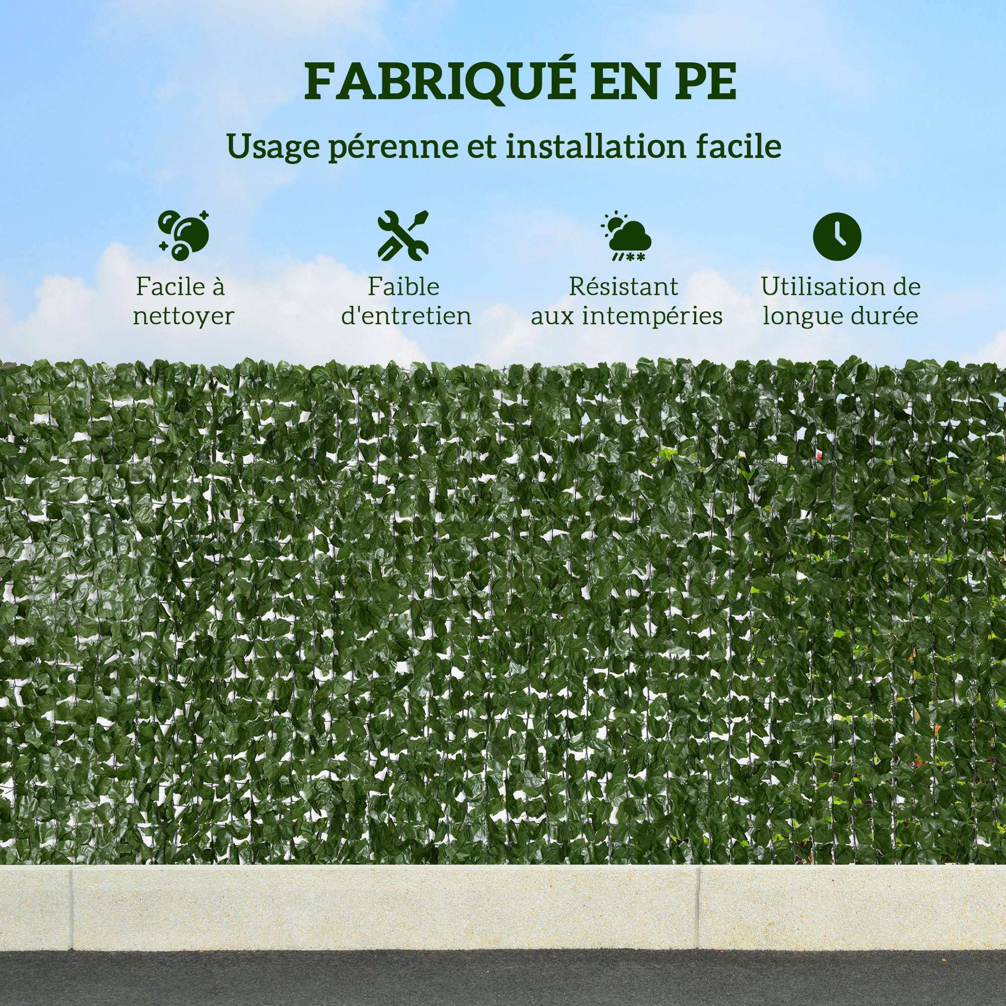 ComfortXL - Haie artificielle brise-vue PE 3 x 1,5 m vert extérieur feuillage lierre anti-UV - ComfortXL Outdoor Living - Image 5