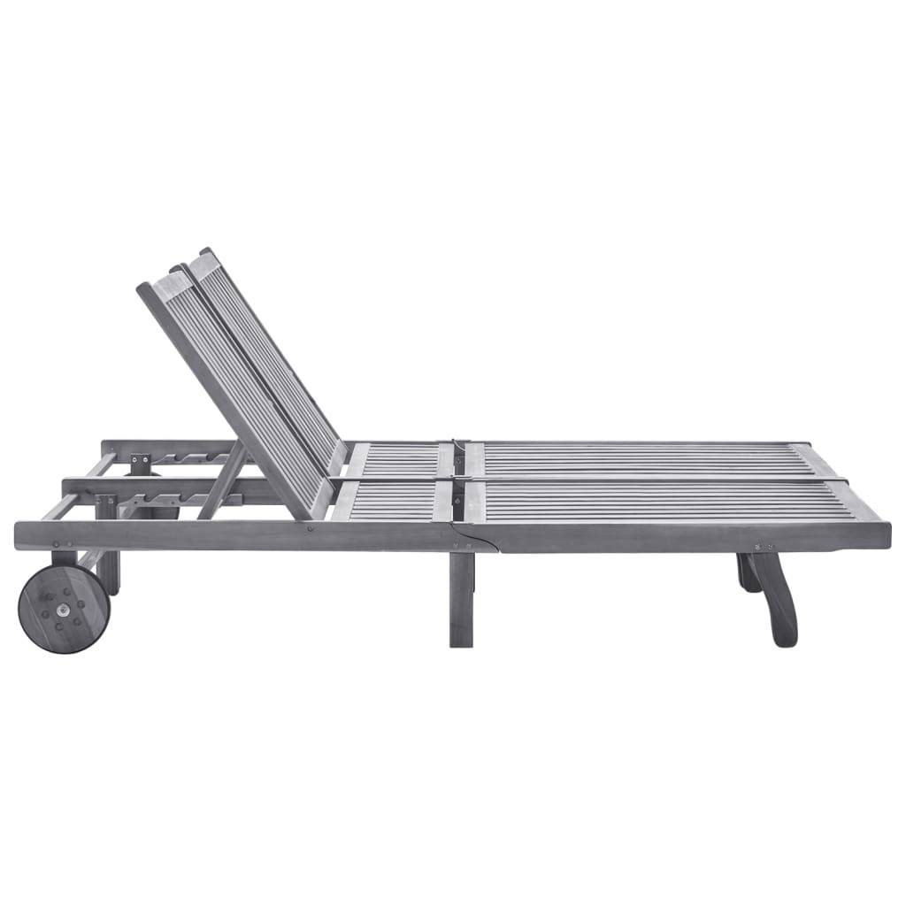 PANGIVO - Chaise longue de jardin 2 places bois d'acacia 200 x 118/123 x 30/62/76/85 cm, Violet - PANGIVO - Image 2
