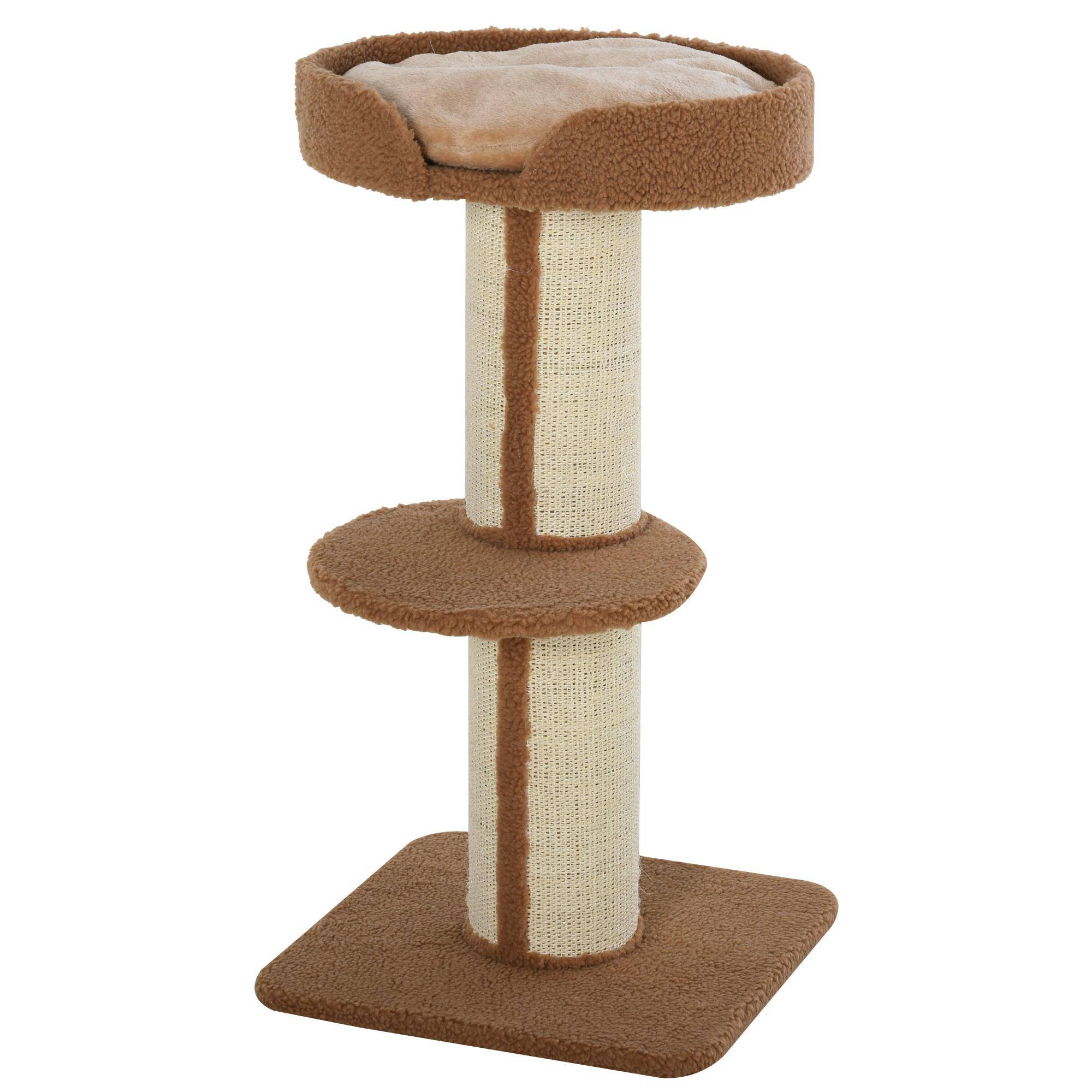 Arbre à chat laine sisal pour chats moyens tour multiniveaux 45x45x91 cm marron clair - ComfortXL Outdoor Living - Image 2