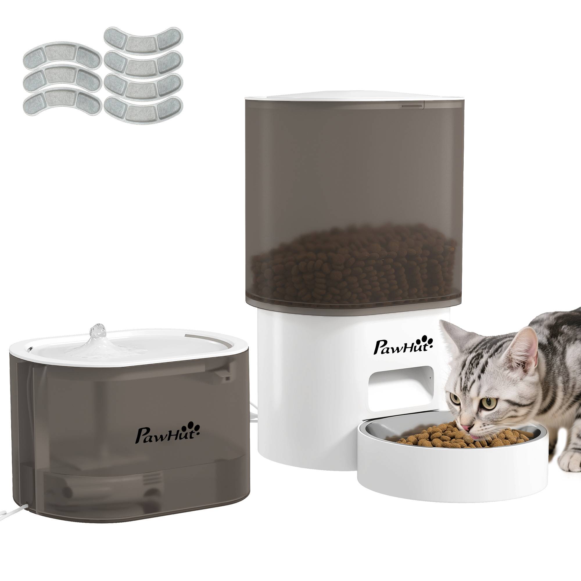 Sans Marque - Distributeur nourriture 3L chats et chiens appli 1-10 portions/jour filtre LED secteur ou piles - Image 1