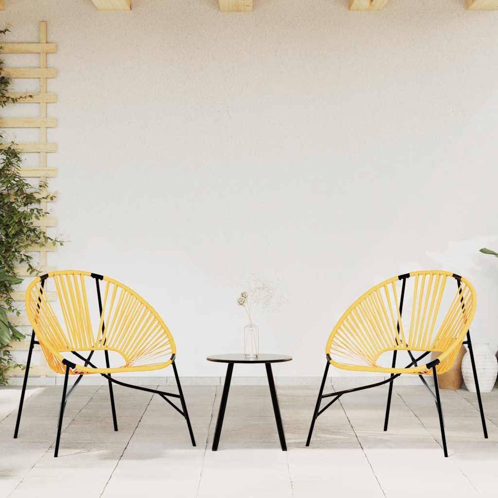 PANGIVO - Chaise œuf de jardin noir et jaune résine tressée 77 x 68,5 x 82 cm - PANGIVO - Image 3