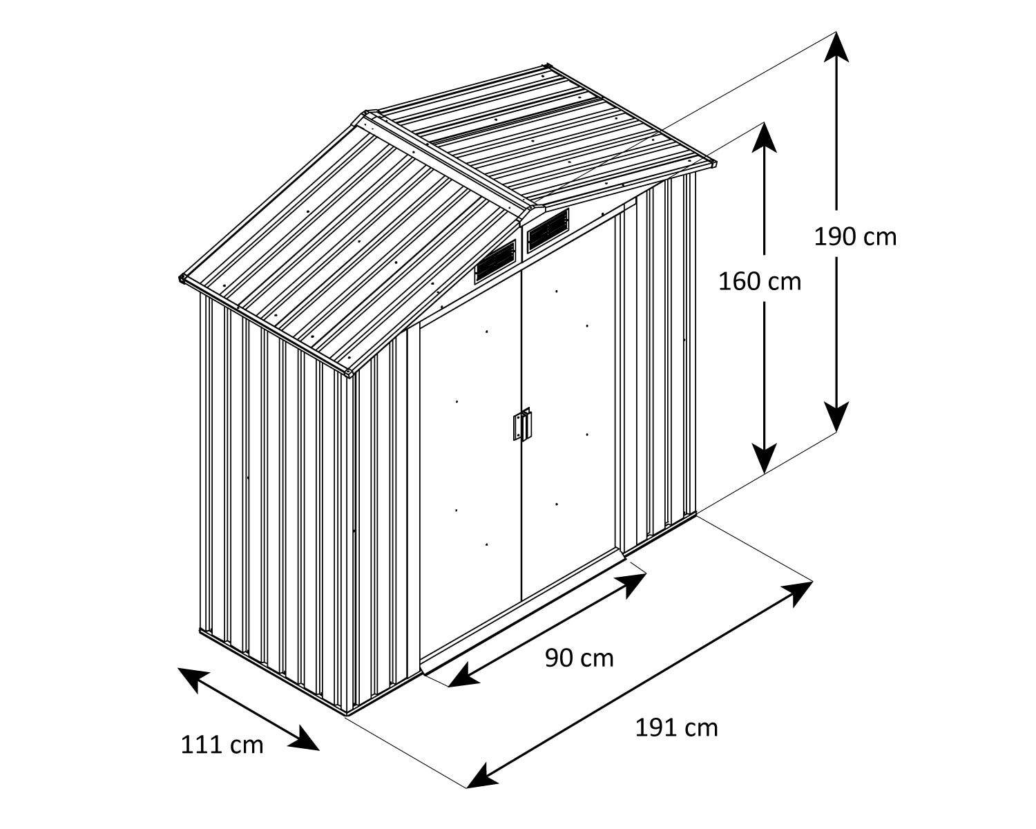 Trigano Jardin - Abri de jardin métal 2,12 m² + kit d'ancrage - Image 3