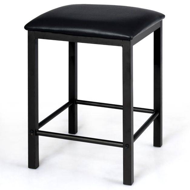 Helloshop26 - Table haute cuisine avec 2 tabourets table bar cuisine cadre en métal mange-debout industriel pour bistro salle à manger cuisine café - Image 3