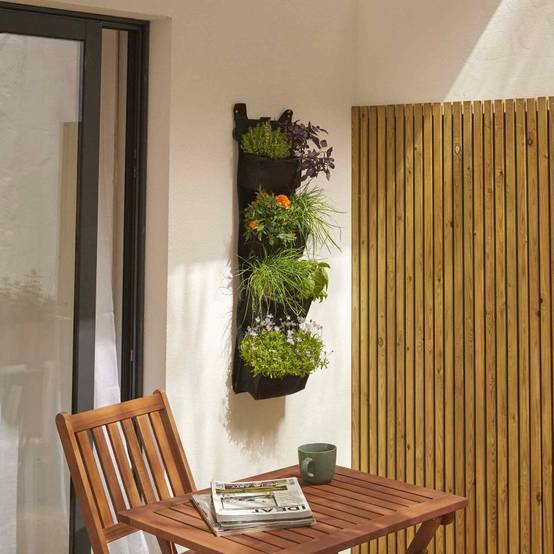 Forest Style - Mur végétal 4 sacs noirs en feutre géotextile - Bag 4 Plant 30 x 10 x 100 cm - Image 2