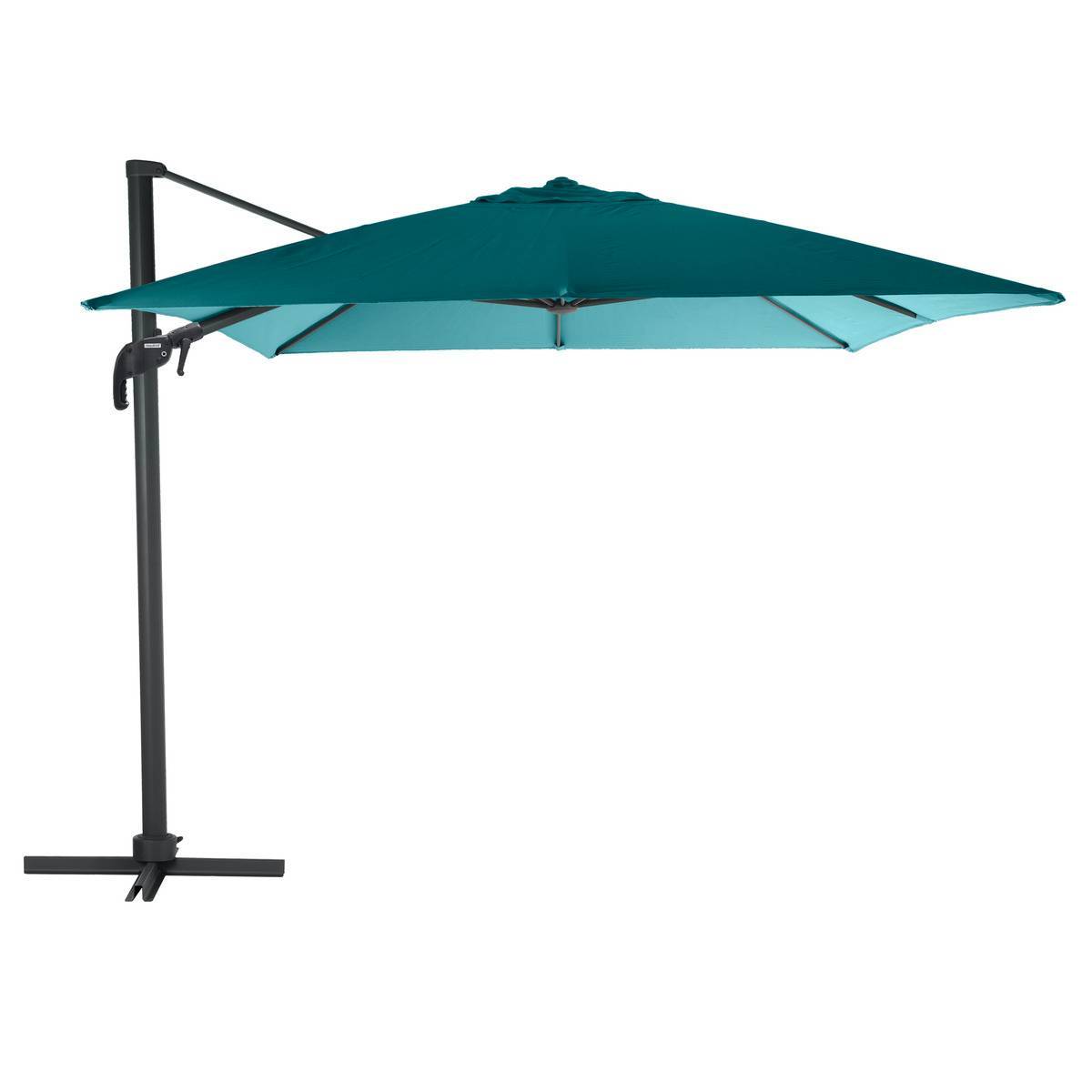 Hesperide - Parasol déporté rectangulaire inclinable "Elea" bleu canard 4x3m en aluminium Hespéride - Image 2