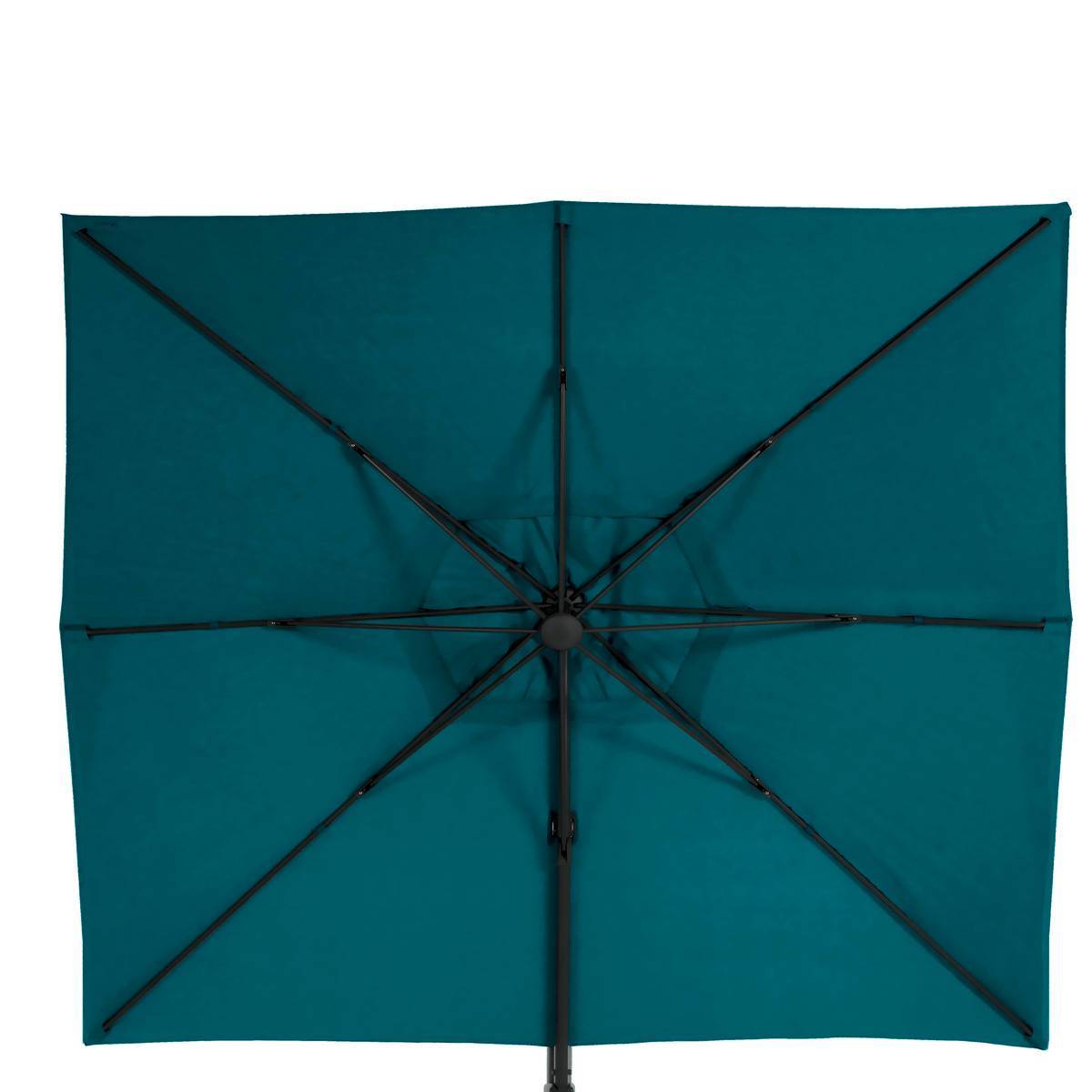 Hesperide - Parasol déporté rectangulaire inclinable "Elea" bleu canard 4x3m en aluminium Hespéride - Image 5