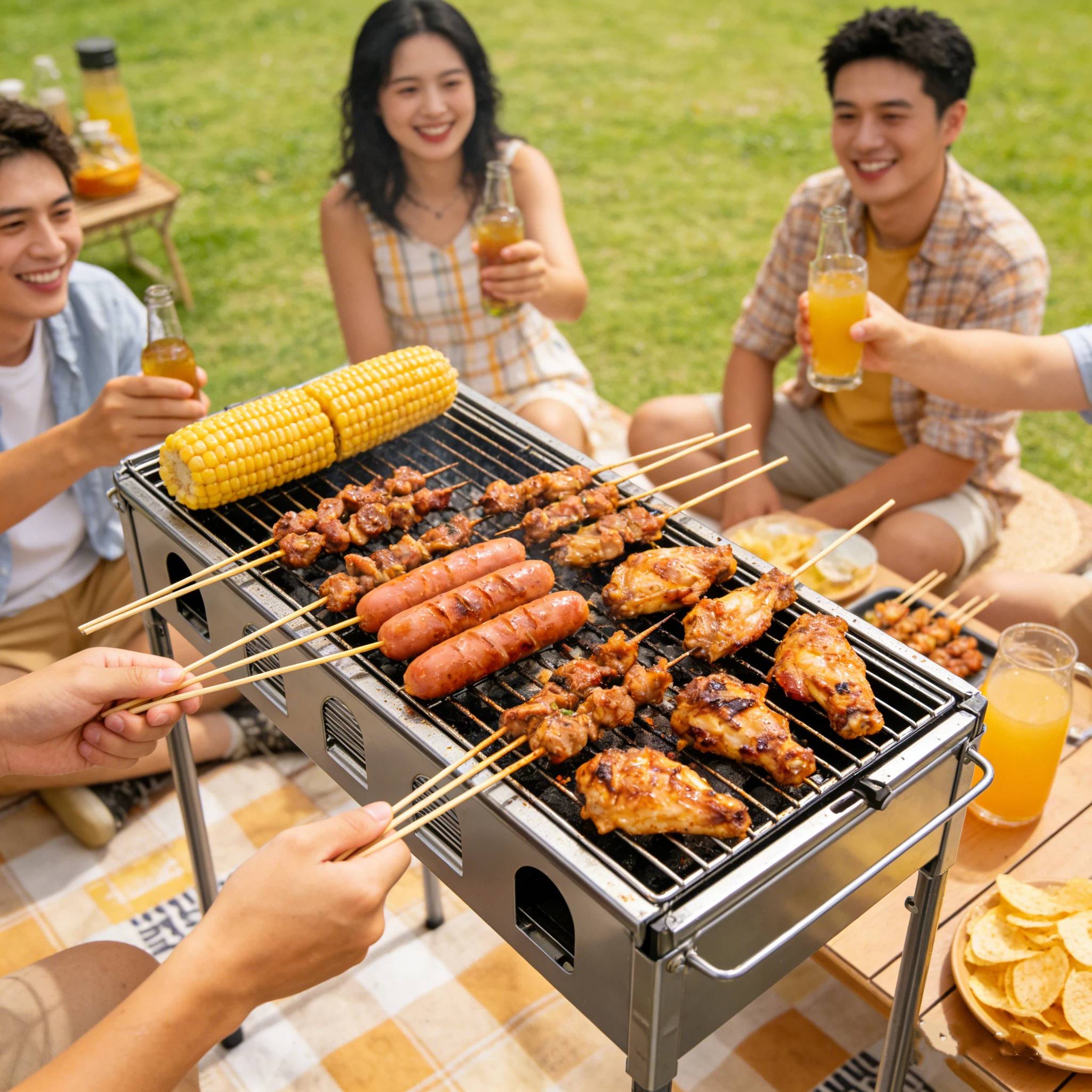 Sans Marque - Compact Portable Barbacoa Grill 42x28x42cm | Charcoal BBQ for Picnics, Camping & Backyard Use - Image 3