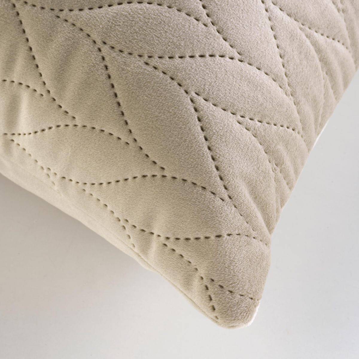 Housse de Coussin en Velours "Daisy" 40x40cm Taupe - Image 3