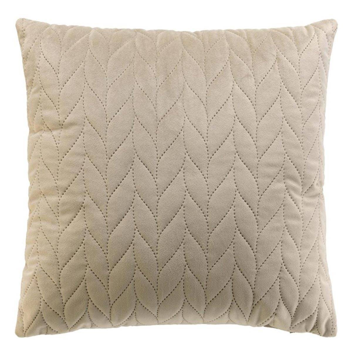 Housse de Coussin en Velours "Daisy" 40x40cm Taupe - Image 1