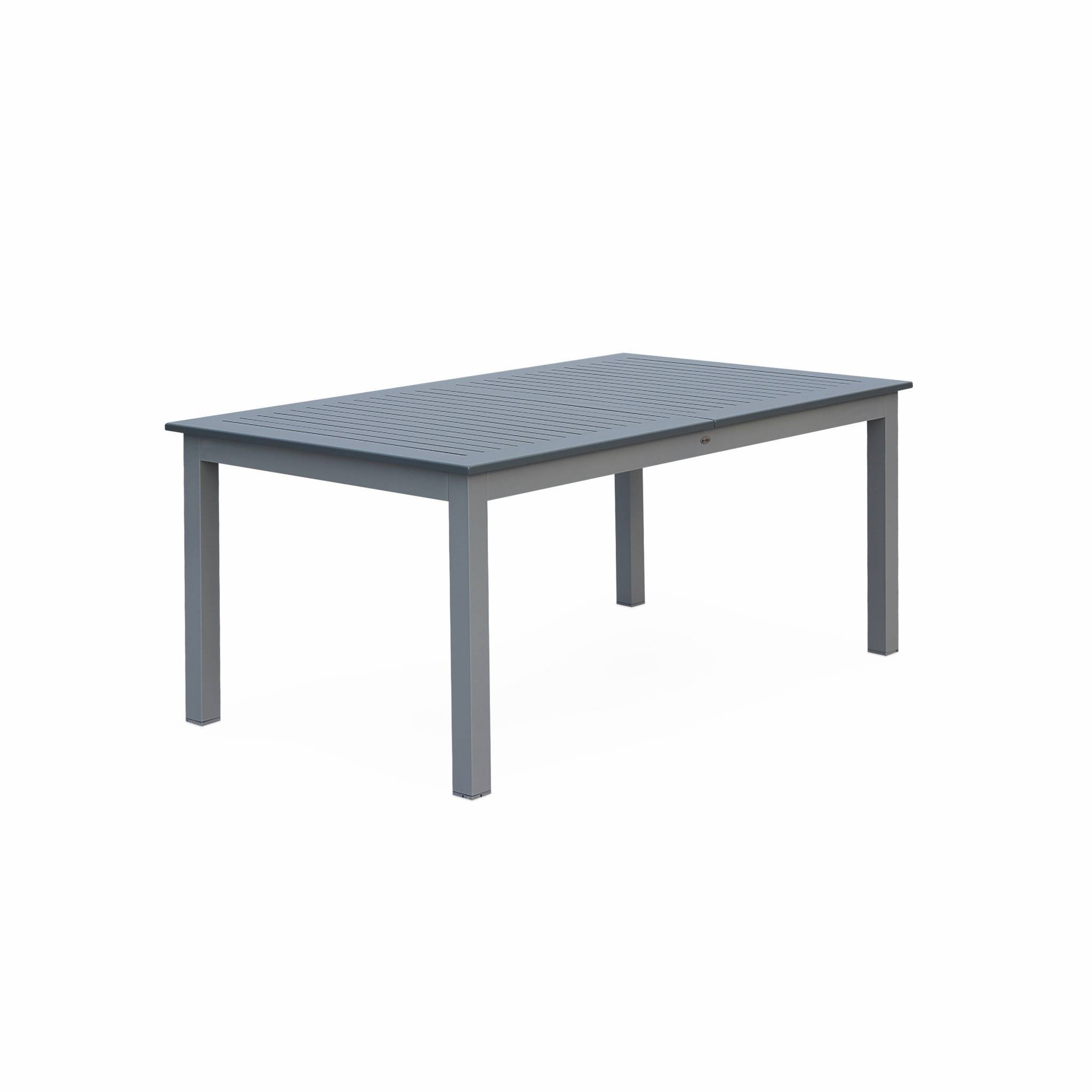 sweeek - Table extensible - Chicago Anthracite - Table en aluminium 175/245cm avec rallonge. 8 places  | sweeek - Image 3