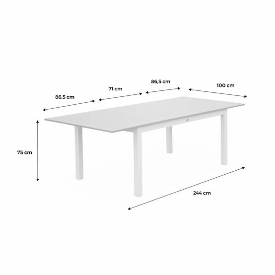 sweeek - Table extensible - Chicago Anthracite - Table en aluminium 175/245cm avec rallonge. 8 places | sweeek - Image 6