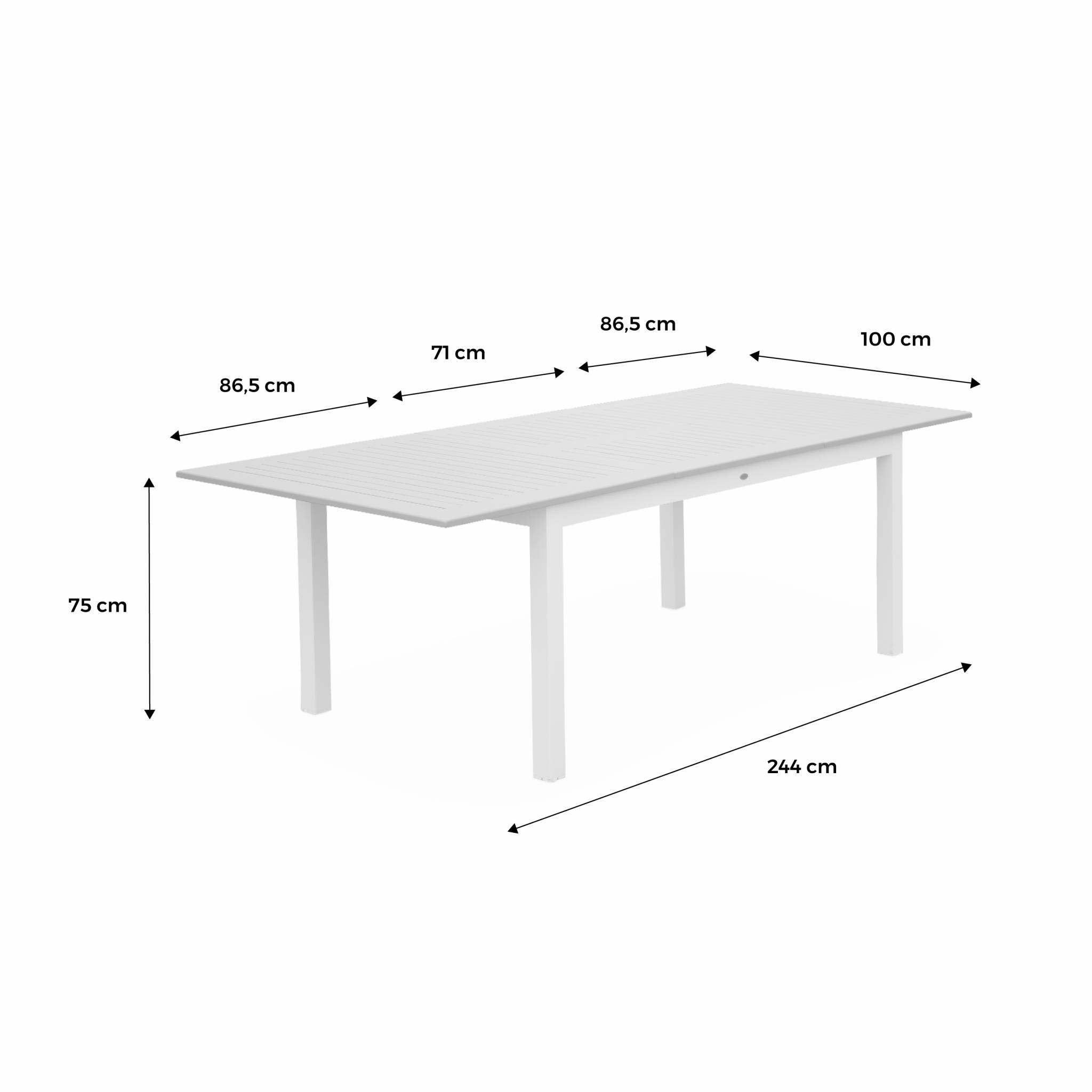 sweeek - Table extensible - Chicago Anthracite - Table en aluminium 175/245cm avec rallonge. 8 places  | sweeek - Image 6