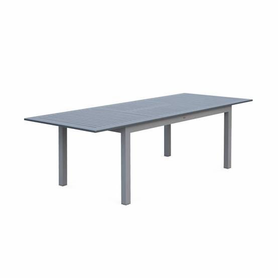 sweeek - Table extensible - Chicago Anthracite - Table en aluminium 175/245cm avec rallonge. 8 places | sweeek - Image 2