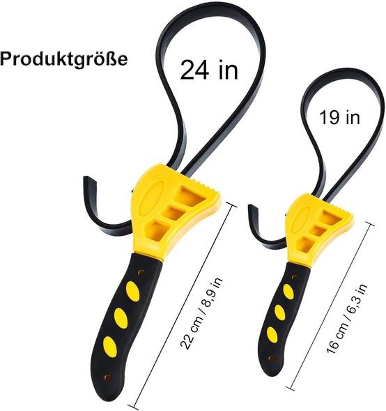 2 Pièces Jeu de Clés à Sangle en Caoutchouc, clé Universelle à Tube de 6 à 8 Pouces, Diamètre max Ø150 mm - IntiMeg - Image 2
