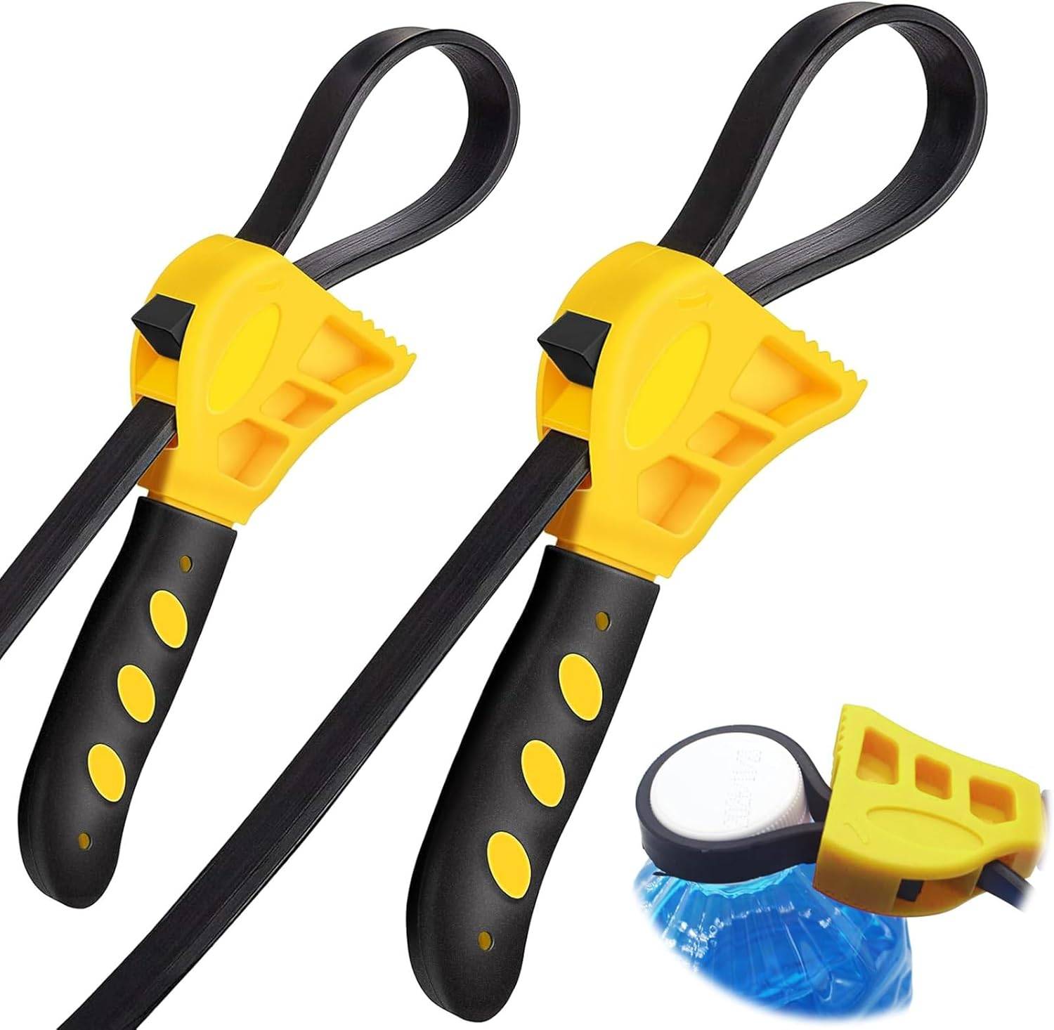 2 Pièces Jeu de Clés à Sangle en Caoutchouc, clé Universelle à Tube de 6 à 8 Pouces, Diamètre max Ø150 mm - IntiMeg - Image 1