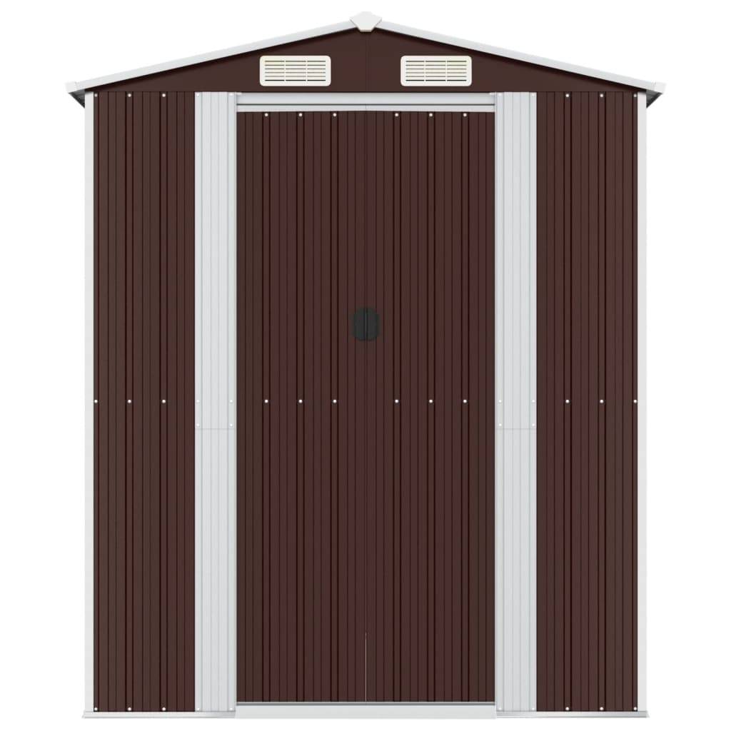 Vidaxl - Abri de jardin Marron foncé 192x191x223 cm Métal galvanisé 3.7m² vidaXL 3147460 - Image 8