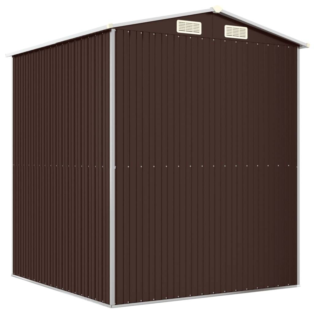 Vidaxl - Abri de jardin Marron foncé 192x191x223 cm Métal galvanisé 3.7m² vidaXL 3147460 - Image 7