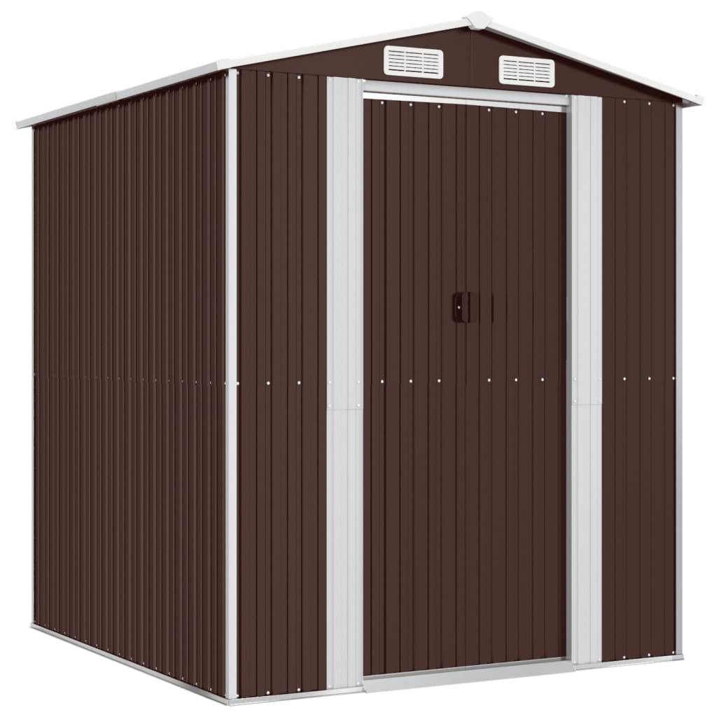 Vidaxl - Abri de jardin Marron foncé 192x191x223 cm Métal galvanisé vidaXL 3147460 - Image 2