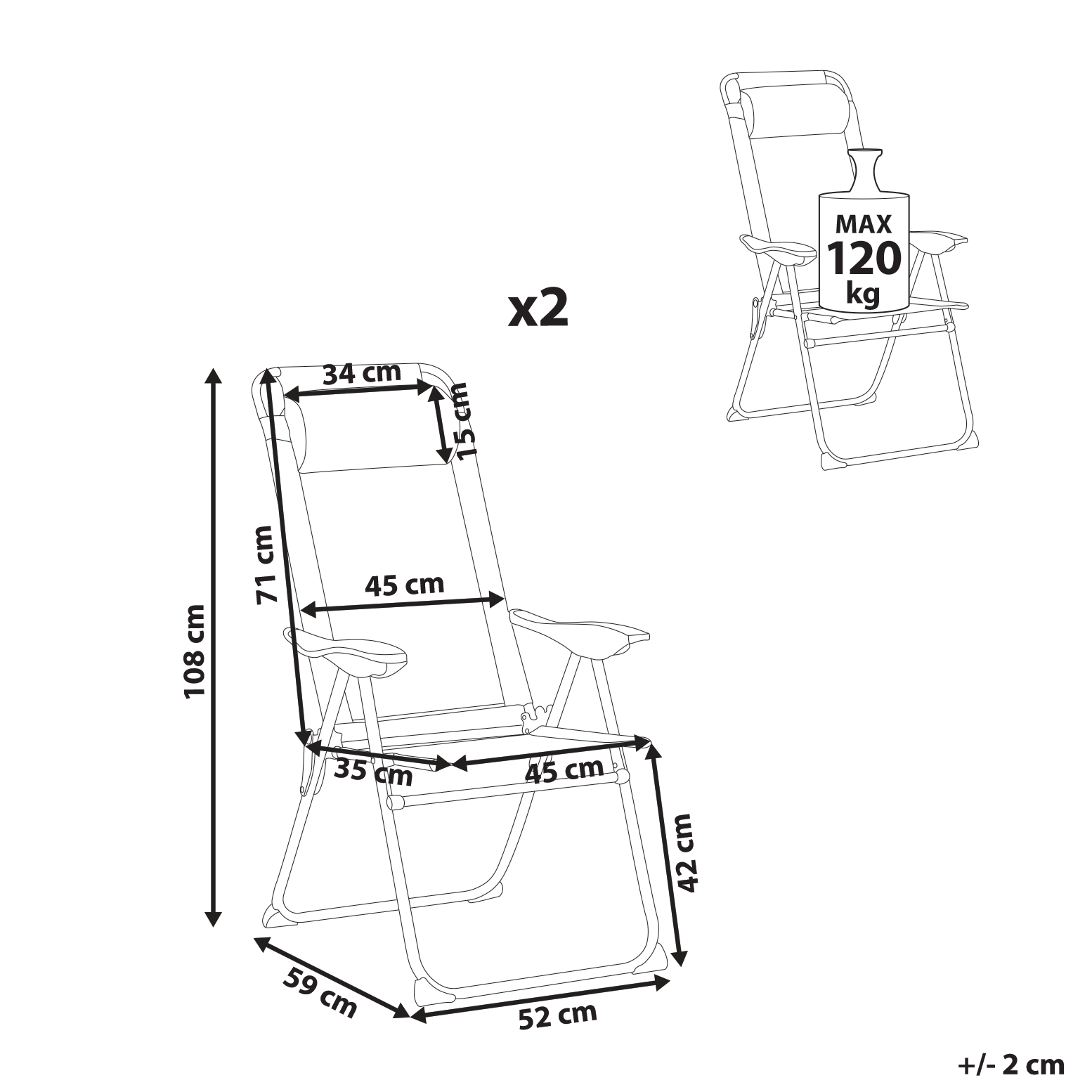 Beliani - Chaise de jardin Aluminium Beige ASINE - Beliani - Image 3